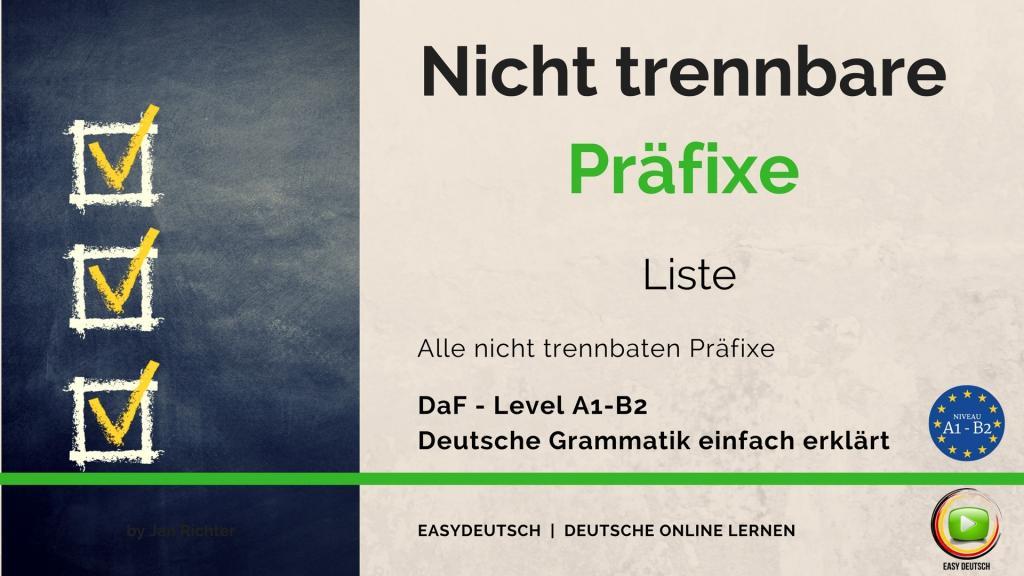 Nicht trennbare Präfixe